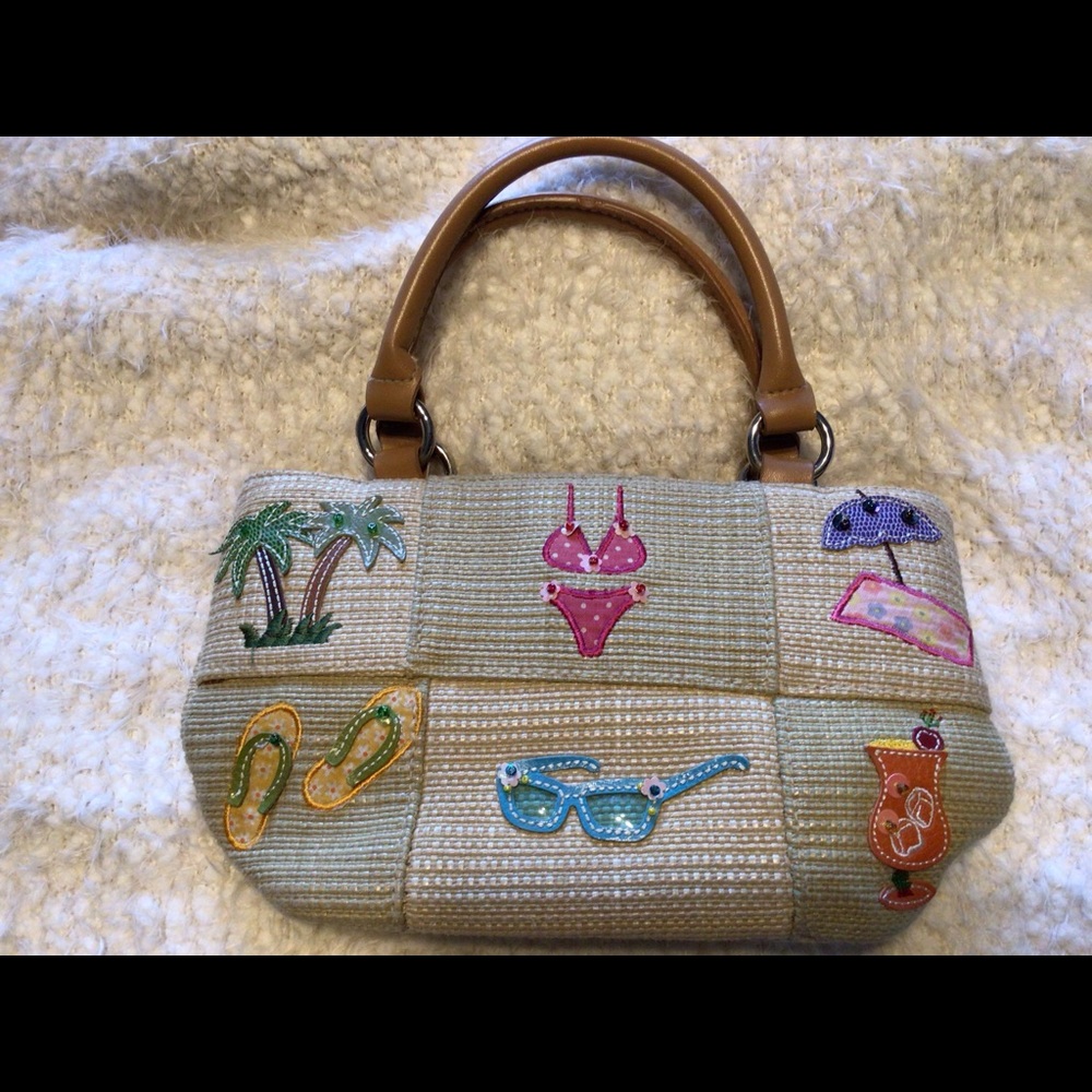 Mini hand bag with 2 handles and inner zip pocket